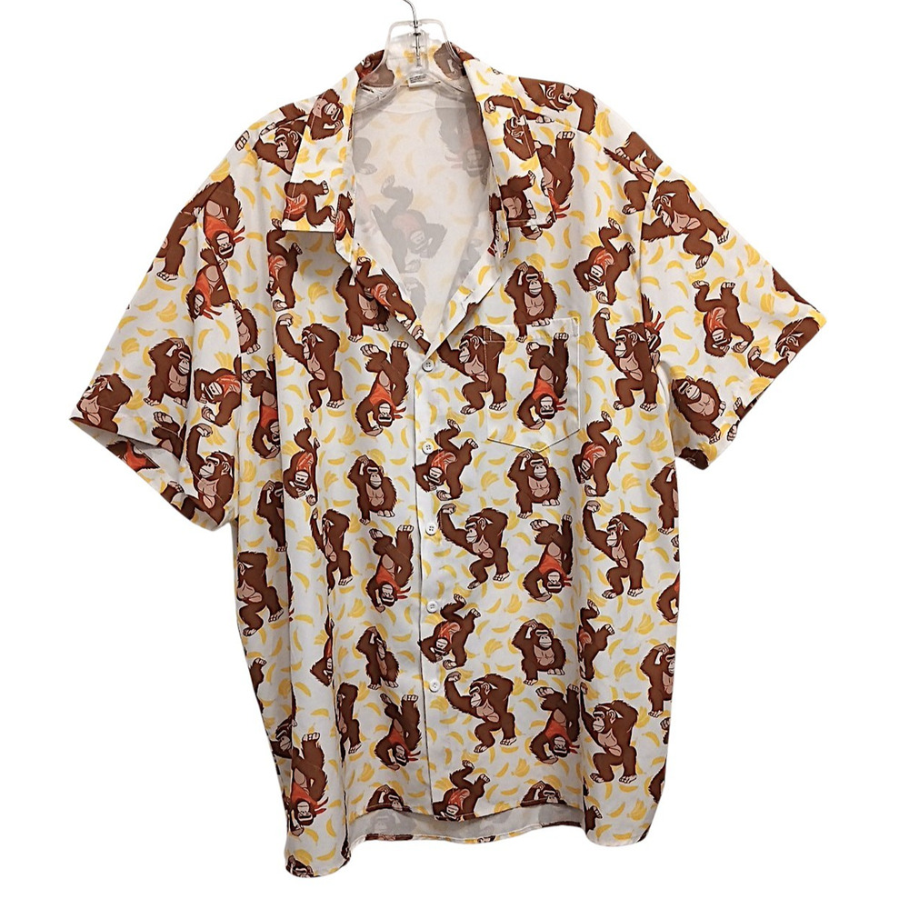 Hardaddy Shirt Mens XXL Donkey Kong Gorilla Bananas Short Sleeve Tropical Aloha